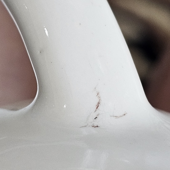 McCoy Happy Face Mug White Ceramic Pottery Smiley Face Red Eyes - Picture 7 of 10